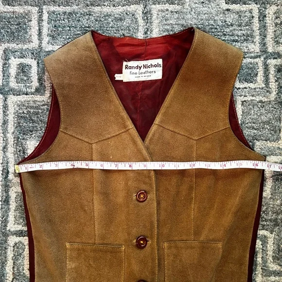 Randy Nichols Suede Leather Vest in medium brown - Picture 3 of 9